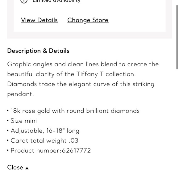 NEW Tiffany&Co T Smile 18k Rose Gold Diamond Necklace w/ Receipt Full Packaging - Picture 14 of 14